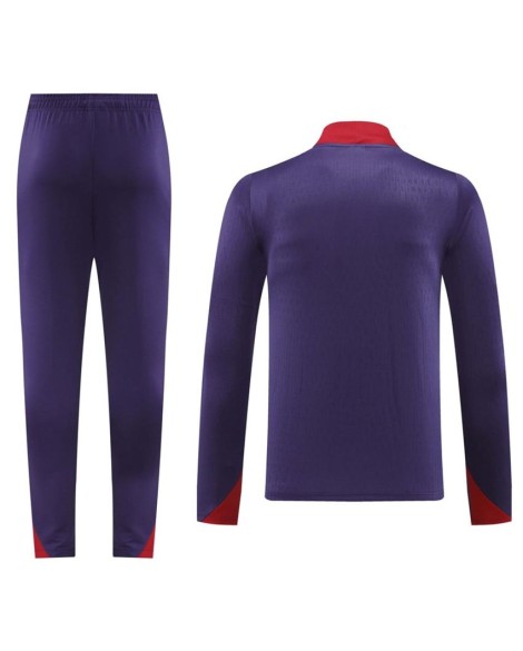 England-Trainingsanzug-Set mit Reißverschluss (Oberteil + Hose), Marineblau, 2024/25
