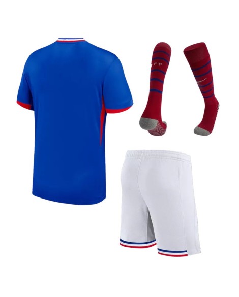 Frankreich EURO 2024 Kinder-Heimtrikot (Trikot + Shorts + Stutzen)