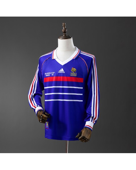 Frankreich 1998 Retro-Heimtrikot – langärmlig