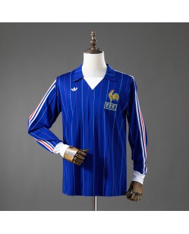 Frankreich Heimtrikot der Saison 80/82 langärmelig Retro