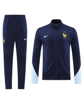 Frankreich Trainingsoutfit (Jacke + Hose) Marineblau 2024