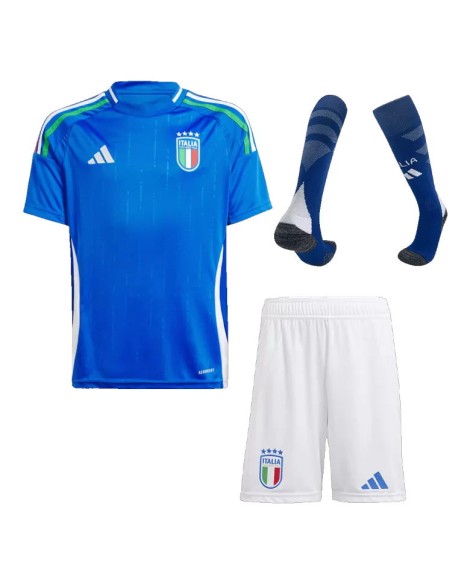 Italien EM 2024 Heimtrikot für Kinder (Trikot + Shorts + Socken)