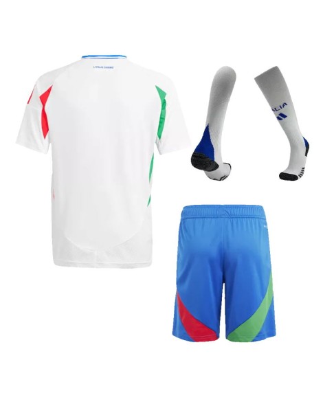 Italien EURO 2024 Auswärtstrikot für Kinder (Trikot + Shorts + Stutzen)