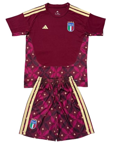 Italien Torwarttrikot 26/27 – Bordeauxrot - Kind