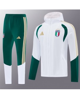 Italienischer Trainingsanzug mit Kapuze 2025 – Weiß