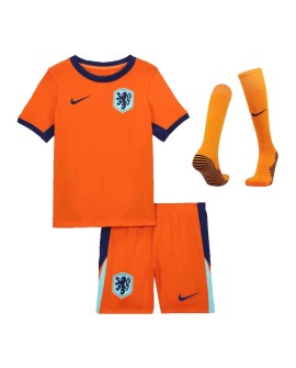 Niederlande EM 2024 Heimtrikot für Kinder (Trikot + Shorts + Socken)