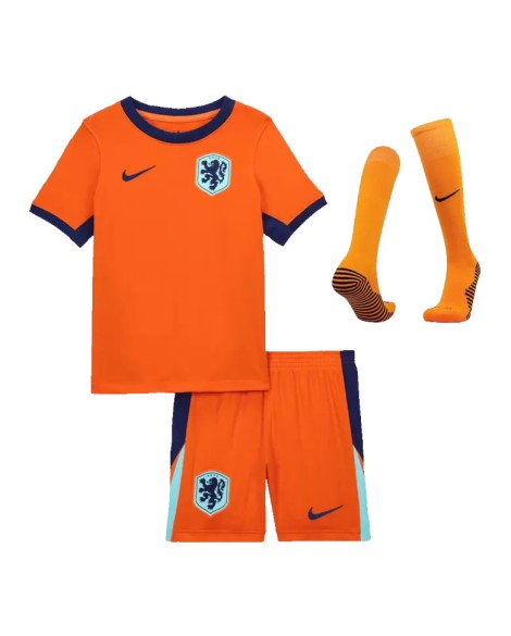 Niederlande EM 2024 Heimtrikot für Kinder (Trikot + Shorts + Socken)