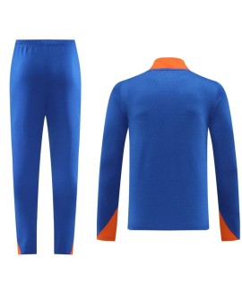 Niederlande-Trainingsanzug-Set mit Reißverschluss (Oberteil + Hose), Blau 2024/25