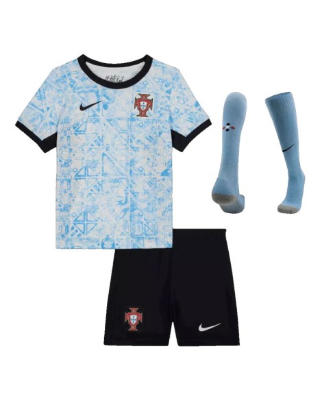 Portugal EURO 2024 Auswärtstrikot für Kinder (Trikot + Hose + Stutzen)