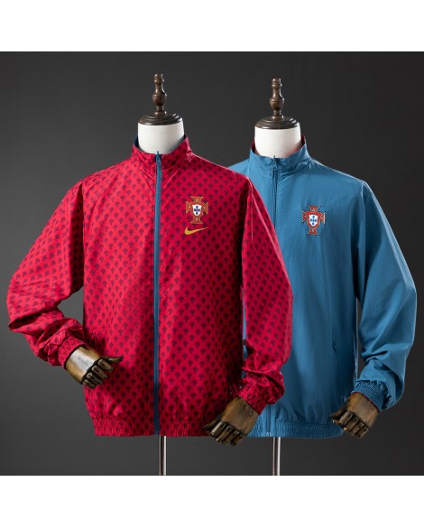 Portugiesische Wendejacke – Rot und Cyan