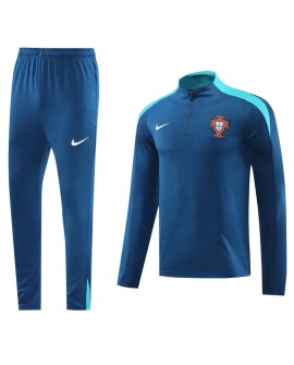 Portugal-Sweatshirt-Set mit Reißverschluss (Oberteil + Hose) blau 2024/25
