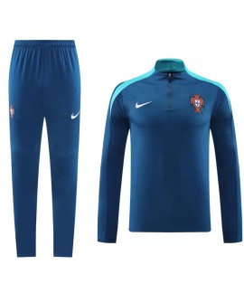 Portugal-Sweatshirt-Set mit Reißverschluss (Oberteil + Hose) blau 2024/25