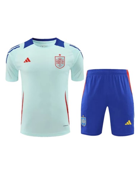 Spanien EURO 2024 Trainingstrikot vor dem Spiel (Trikot + Shorts)