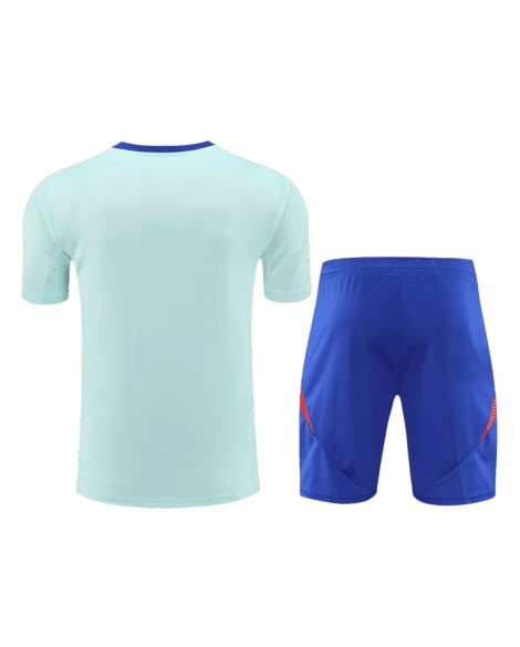 Spanien EURO 2024 Trainingstrikot vor dem Spiel (Trikot + Shorts)