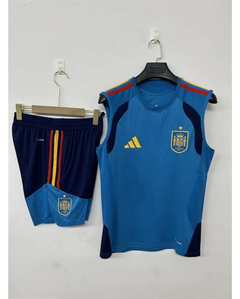 Spanien Trainingsanzug 2627 - Blau (ärmelloses Trikot + Shorts)