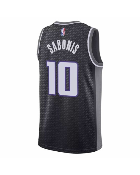 Swingman Sacramento Kings Domantas Sabonis Herren Schwarz Nr. 10 Shirt 2022/23- Disclaimer Edition