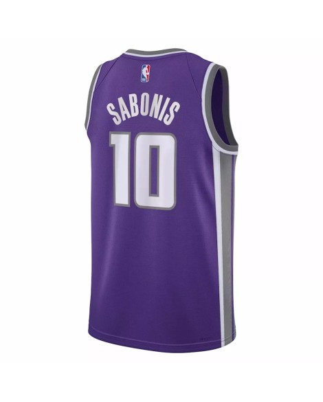 Herren Swingman Sacramento Kings Domantas Sabonis 2022/23 Lila Nr. 10 Trikot. Icon Version