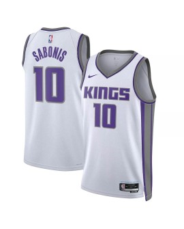 Swingman Sacramento Kings Domantas Sabonis Herren No.10 Weiß 22/23 Shirt mit Assoziation Edition