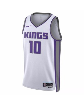 Swingman Sacramento Kings Domantas Sabonis Herren No.10 Weiß 22/23 Shirt mit Assoziation Edition