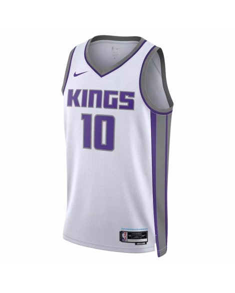 Swingman Sacramento Kings Domantas Sabonis Herren No.10 Weiß 22/23 Shirt mit Assoziation Edition
