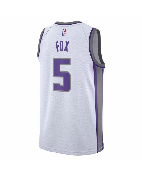 Aaron Fox Sacramento Kings Swingman Herren 22/23 White Number 5 Shirt mit Assoziation Edition