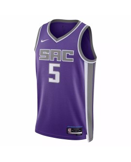 Herren Swingman Sacramento Kings De'Aaron Fox 2022/23 Lila No. 5 Shirt mit Icon Edition