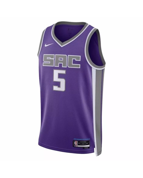 Herren Swingman Sacramento Kings De'Aaron Fox 2022/23 Lila No. 5 Shirt mit Icon Edition