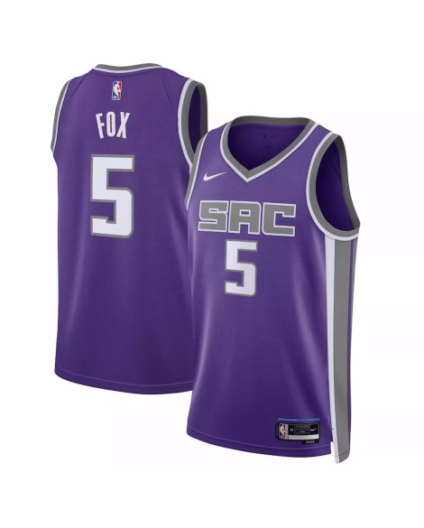 Herren Swingman Sacramento Kings De'Aaron Fox 2022/23 Lila No. 5 Shirt mit Icon Edition