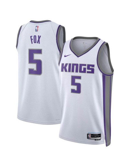 Aaron Fox Sacramento Kings Swingman Herren 22/23 White Number 5 Shirt mit Assoziation Edition