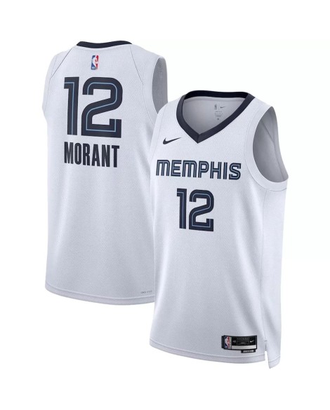 Herren Nike White 2022/23 Memphis Grizzlies Ja Morant No. 12 Swingman Trikot mit Assoziation Edition