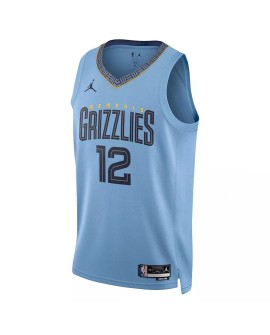 Ja Morant Memphis Grizzlies No. 12 Jordan Brand 2022/23 Men's Hellblau Swingman Shirt für Herren.
