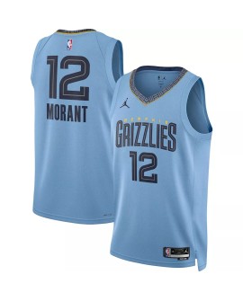 Ja Morant Memphis Grizzlies No. 12 Jordan Brand 2022/23 Men's Hellblau Swingman Shirt für Herren.