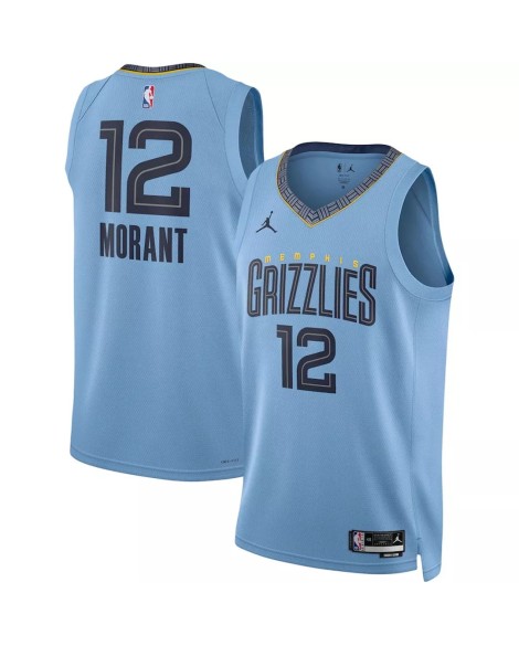 Ja Morant Memphis Grizzlies No. 12 Jordan Brand 2022/23 Men's Hellblau Swingman Shirt für Herren.