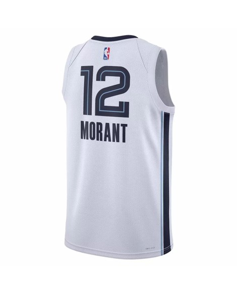 Herren Nike White 2022/23 Memphis Grizzlies Ja Morant No. 12 Swingman Trikot mit Assoziation Edition