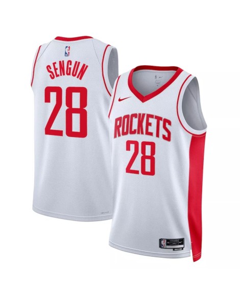 Nike White 2022/23 Herren Swingman Houston Rockets Alperen Sengun No. 28 Shirt mit Assoziation Edition