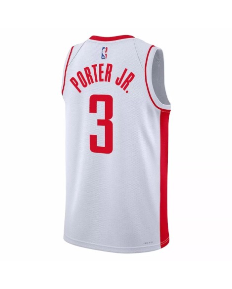 Herren Nike White 2022/23 Kevin Porter Jr. 3 Houston Rockets Swingman Trikot mit Association Edition