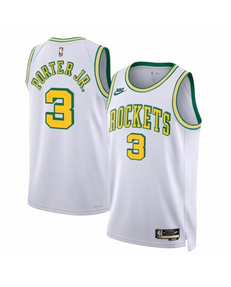 Herren Nike Weiß 2022/23 Kevin Porter Jr. No. 3 Houston Rockets Swingman Shirt mit Classic Edition
