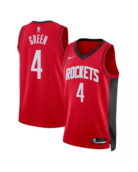 Herren Nike Red 2022/23 Swingman Houston Rockets Jalen Grün No. 4 Shirt mit Icon Edition