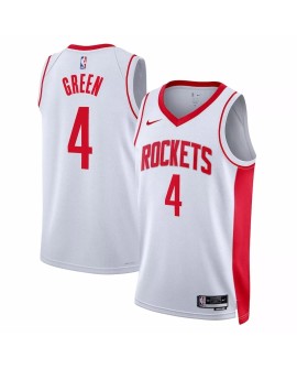 Herren Nike White 2022/23 Houston Rockets Jalen Green No. 4 Swingman Trikot mit Association Edition