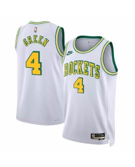 Herren Nike White 2022/23 Houston Rockets Jalen Green No. 4 Swingman Shirt für Männer