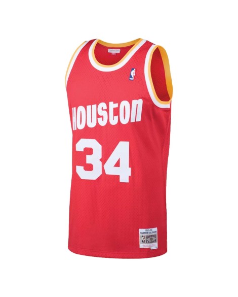 Herren NBA Swingman Houston Rockets Hakeem Olajuwon 34 Mitchell&Ness Red 1993/94 Trikot