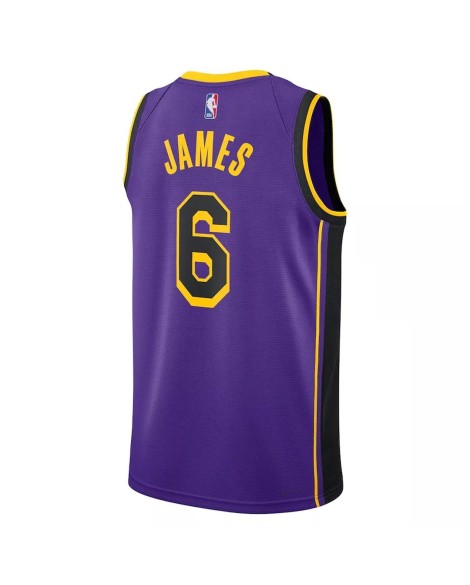 Herren 2022/23 Los Angeles Lakers LeBron James #6 Jordan Brand Purple Swingman Trikot – Statement Edition