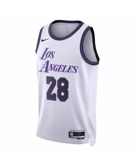 Herren Nike Weiß 2022/23 Los Angeles Lakers Rui Hachimura No. 28 Swingman Trikot mit City Edition