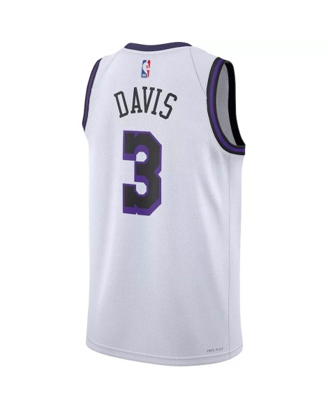 Herren Nike Weiß 2022/23 Los Angeles Lakers Anthony Davis No. 3 Swingman Trikot mit City Edition