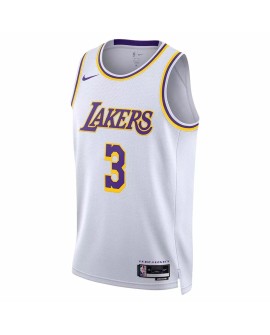 Nike Herren Nike White 2022/23 Los Angeles Lakers Anthony Davis No. 3 Swingman Shirt mit Association Edition