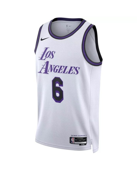 Los Angeles Lakers LeBron James No. 6 Herren Nike Weiß 2022/23 Swingman Shirt mit City Edition