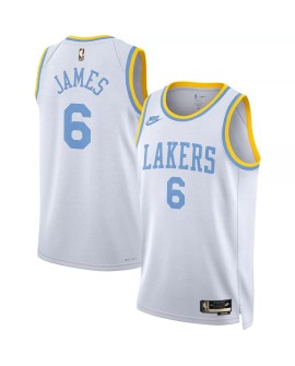 Nike Weiß 2022/23 Herren Los Angeles Lakers LeBron James No. 6 Swingman Shirt mit Classic Edition