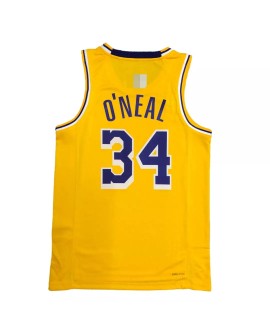 Los Angeles Lakers Shaquille O'Neal Swingman Herren No. 34 Gold Medal 2021 Diamond Shirt mit Icon Edition