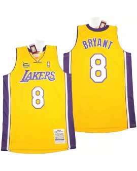 Los Angeles Lakers Mitchell&Ness Nr. 8 Kobe Bryant gelbes Hartholztrikot, 1999-00 Heimfinale