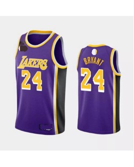 Los Angeles Lakers No. 24 Kobe Bryant Lila Swingman Men's Shirt mit schwarzem Reißverschluss